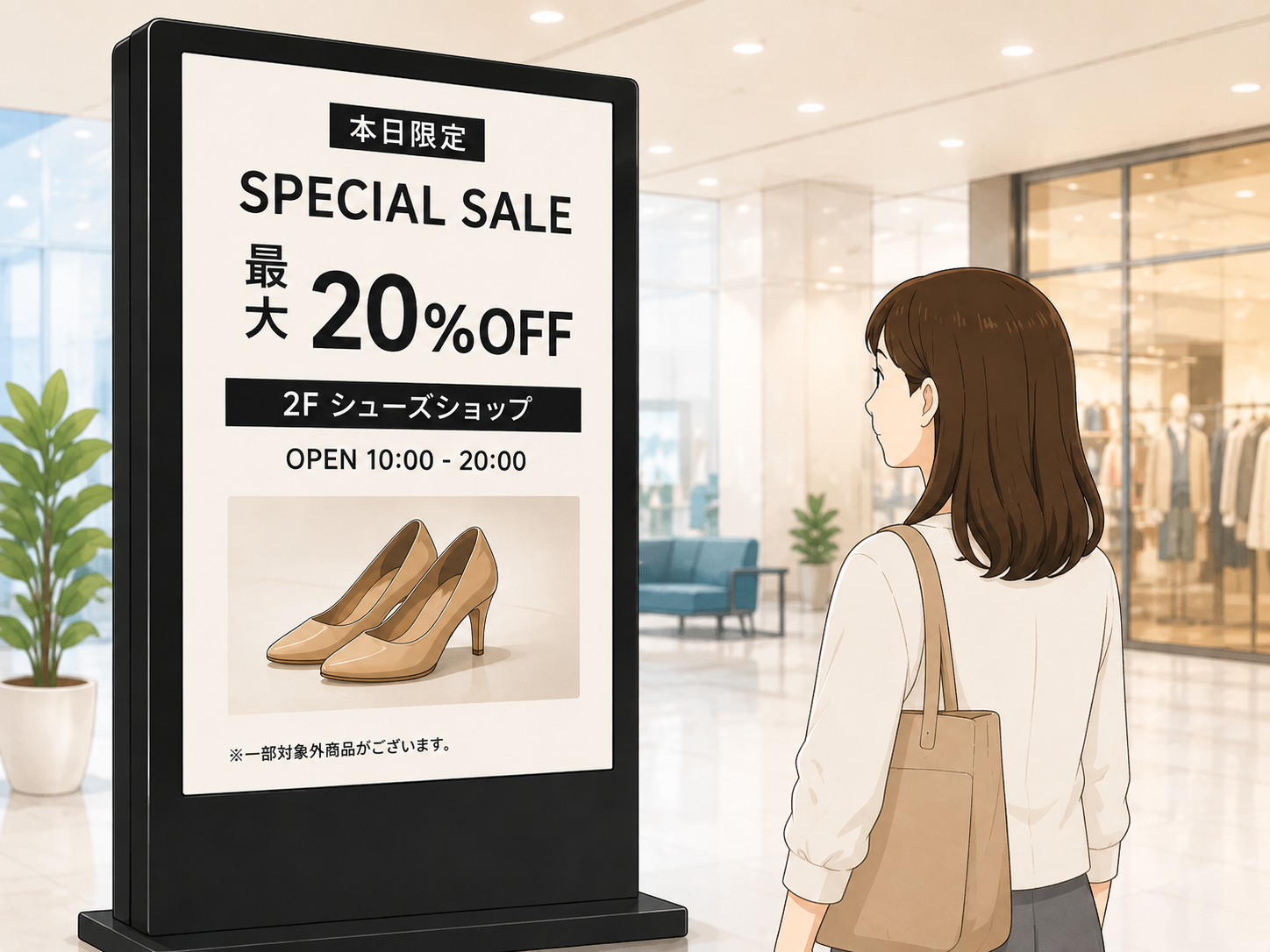 静止画を使ったデジタルサイネージのイメージ