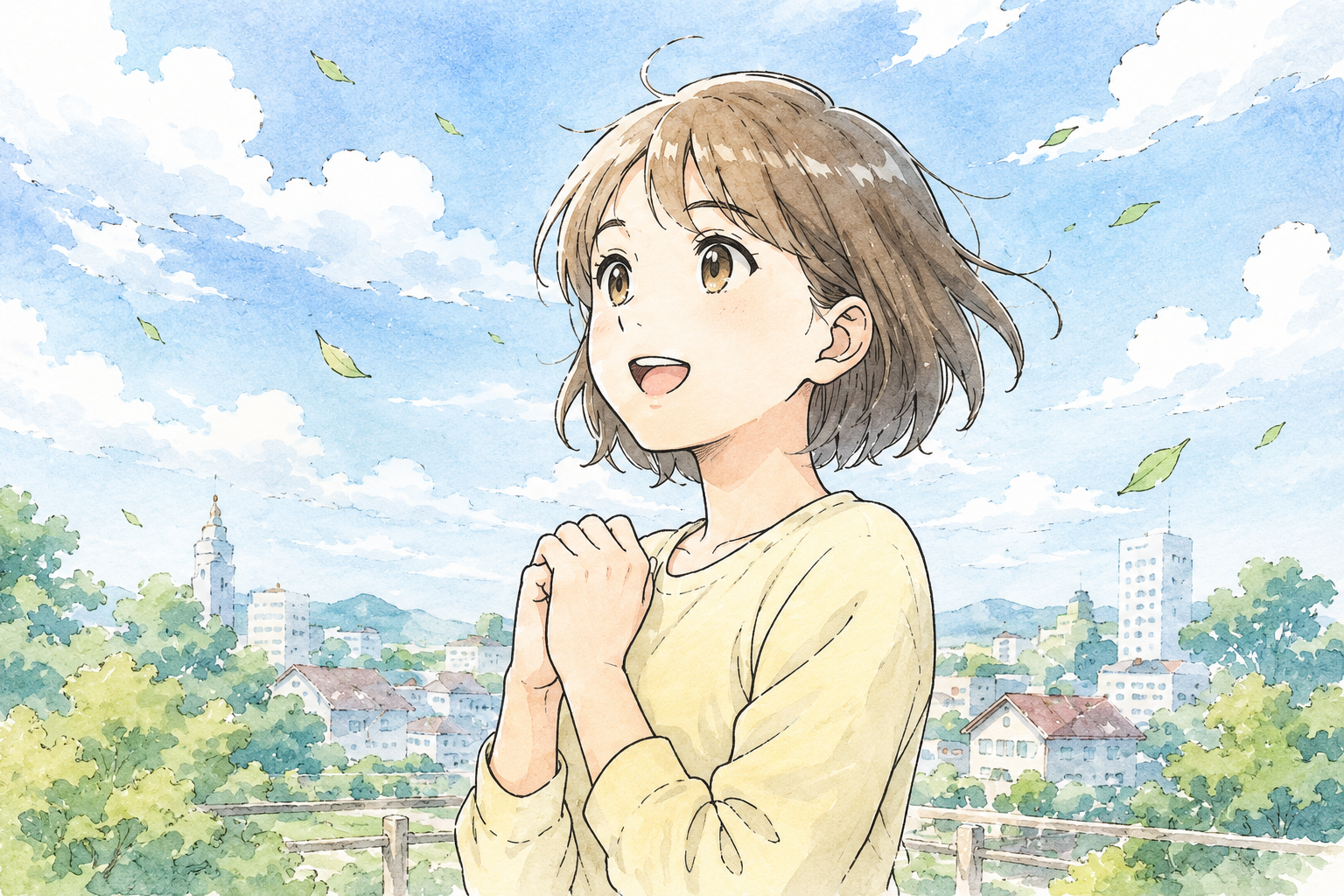一枚ずつ描いた絵によって感情や空気感を表現する手書きアニメのイメージ