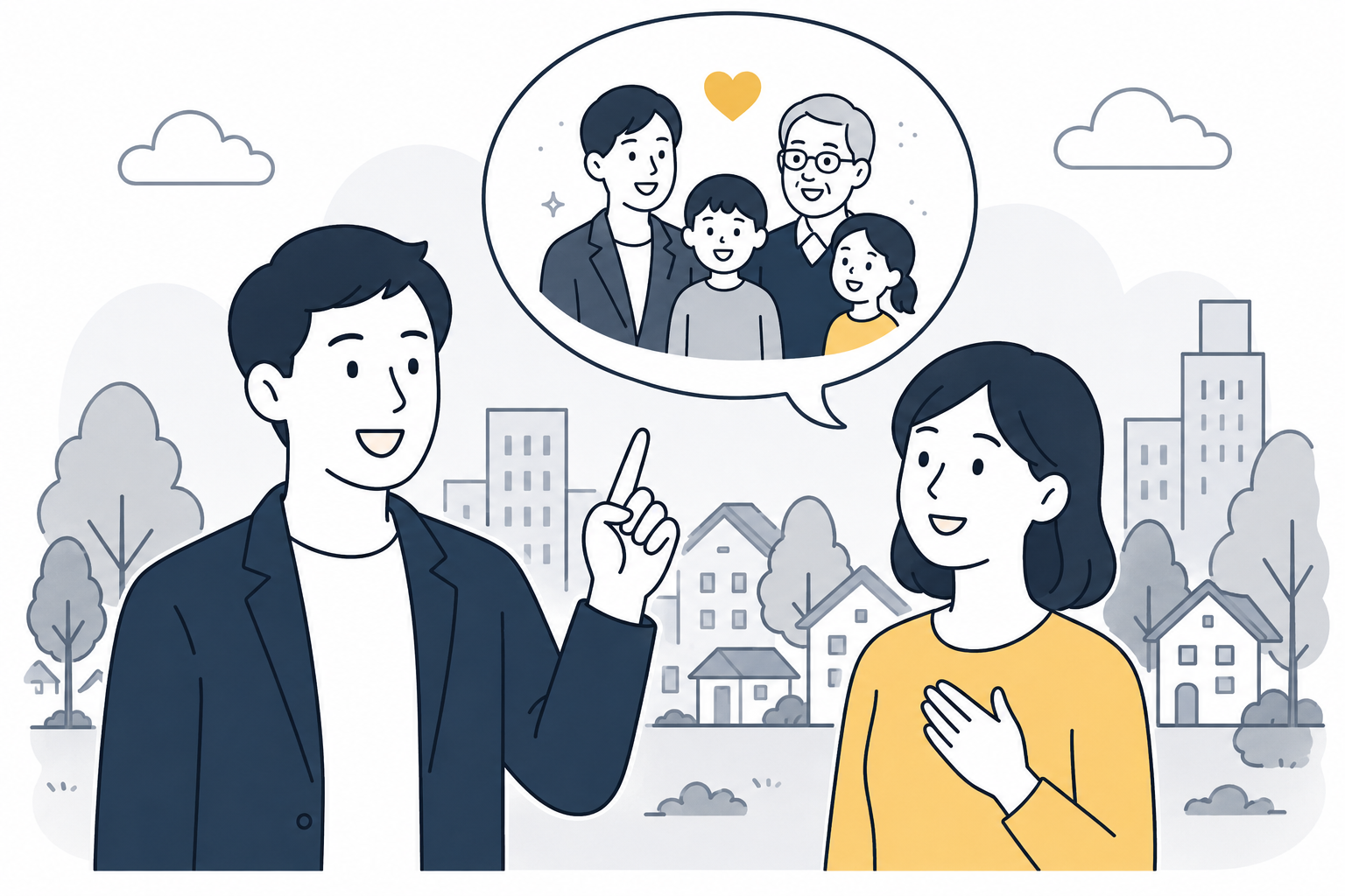 人物や背景のイラストを動かすイラストアニメーション型のイメージ