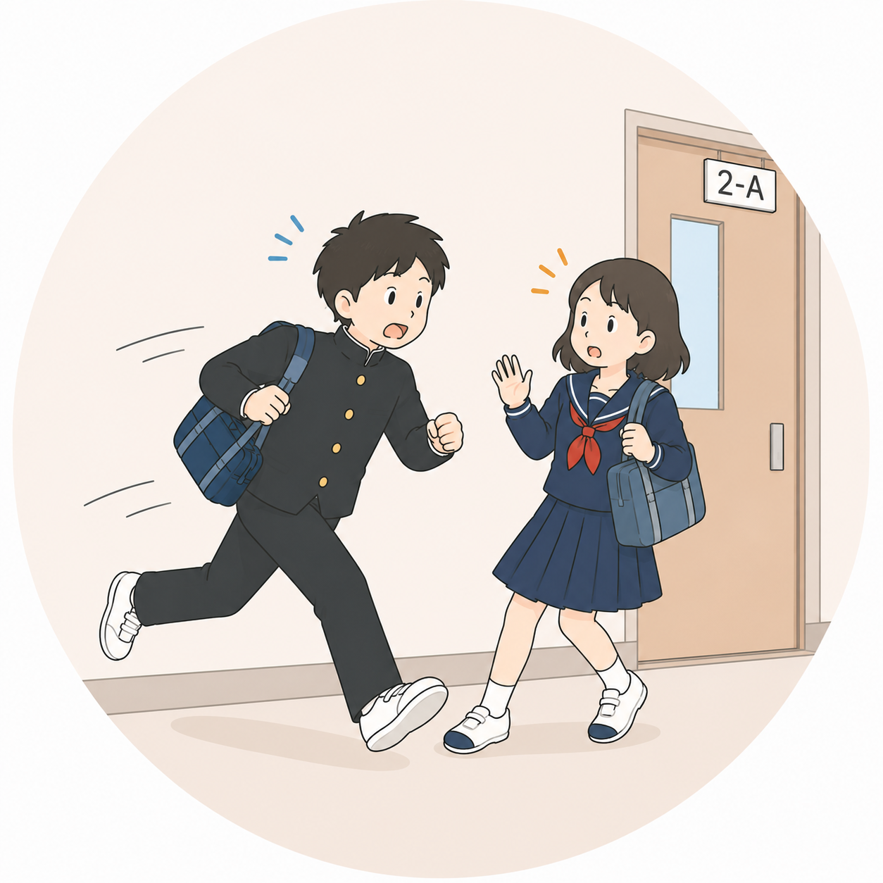ルールを知らず廊下を走っている人物