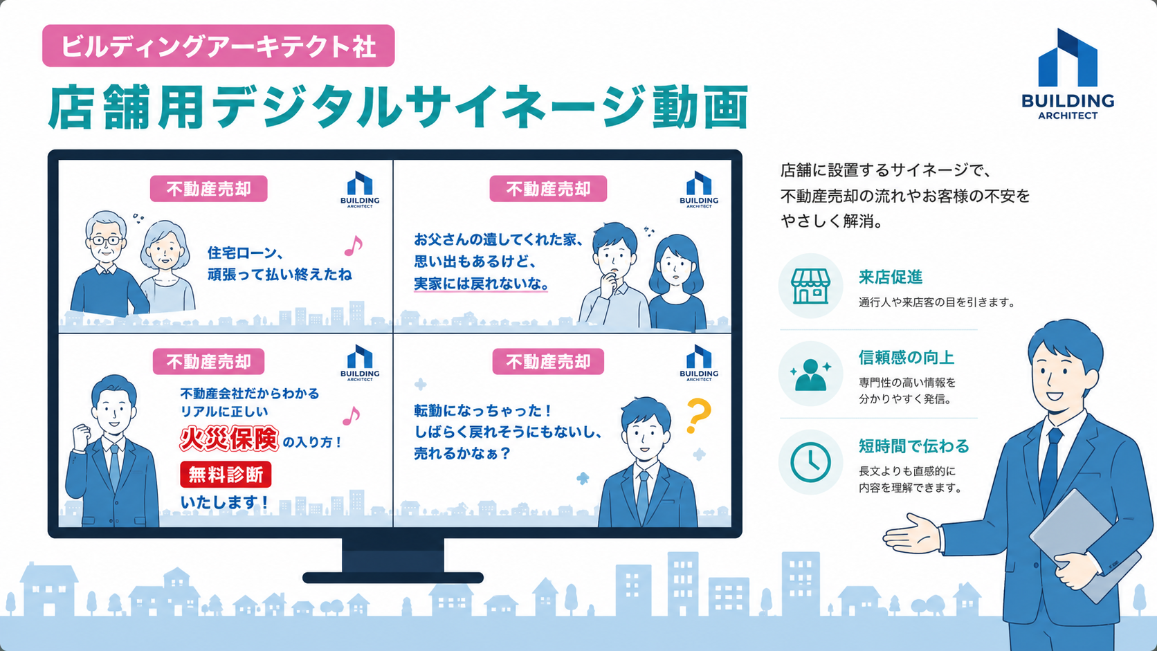 ビルディングアーキテクト社 店舗用デジタルサイネージ動画